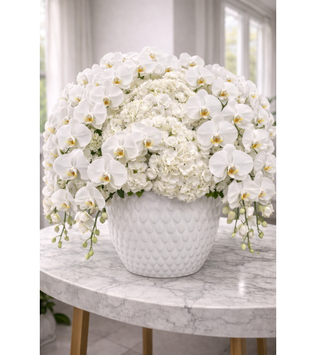 Serene Snowfall Bouquet. An arrangement by Floral With a Twist.