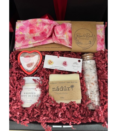 Valentine's Gift Box - Pamper. An arrangement by Marianna's Flower Island.