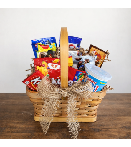 Salty and Sweet Snack Basket - Deluxe. An arrangement by Petals and Co..