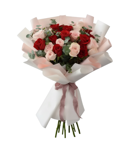 Wrapped Roses Bouquet - Deluxe. An arrangement by La Bolsa Rosa Minnesota.