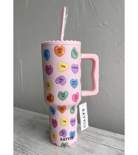 Candy Hearts Tumbler. An arrangement by Prosper Blooms.