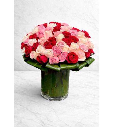 TriColor Passion Rose. An arrangement by Brickell Glamour Flowers.