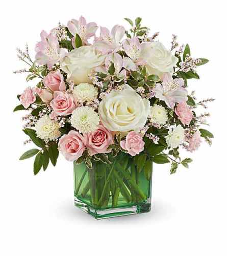 Teleflora's Pops Of Pink Bouquet - Deluxe. An arrangement by Marivel's Florist and Gifts.