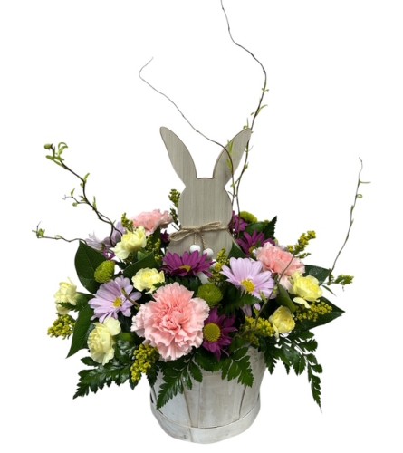 Bunny in a Basket. An arrangement by My Secret Garden.