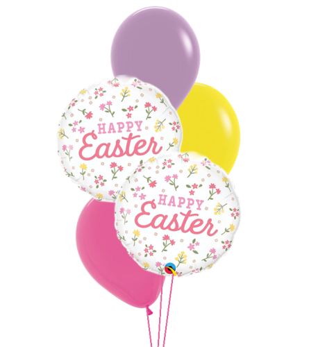 Happy Easter Ditsy Flowers Classic Balloon Bouquet. An arrangement by Balloon Bouquets Plus.