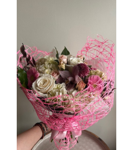 BOTT -Original Wrapped In Love Bouquet. An arrangement by Blossoms On The Trail.