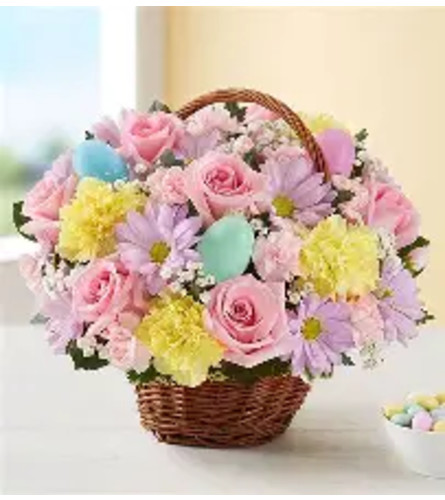 Easter Basket of Flowers. An arrangement by Flowers by Dena.