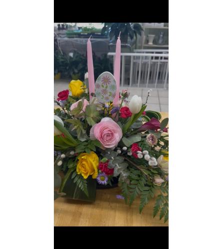 Easter Centerpiece Workshop. An arrangement by Chester Florals and Design.