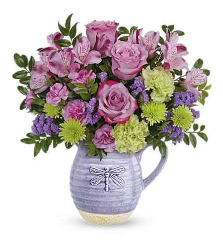 Teleflora's Whimsical Dragonfly. An arrangement by Love Floral.