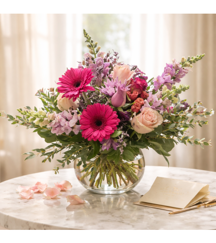 Pink Starburst. An arrangement by Aurora Greenhouse.