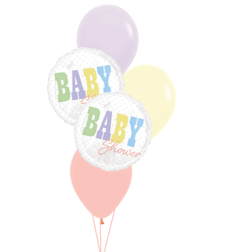 Baby Shower Pastel Classic Balloon Bouquet. An arrangement by Balloon Bouquets Plus.