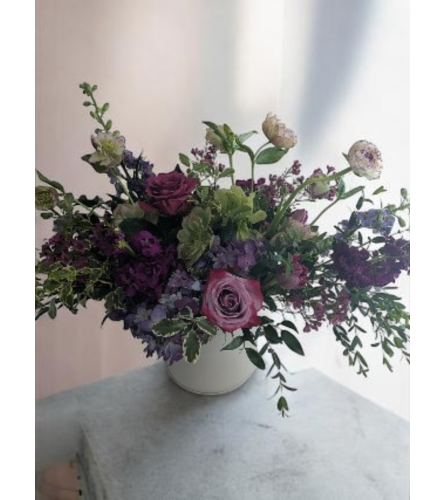 Whispers of Amethyst. An arrangement by Flowers by Nancy Joslin.