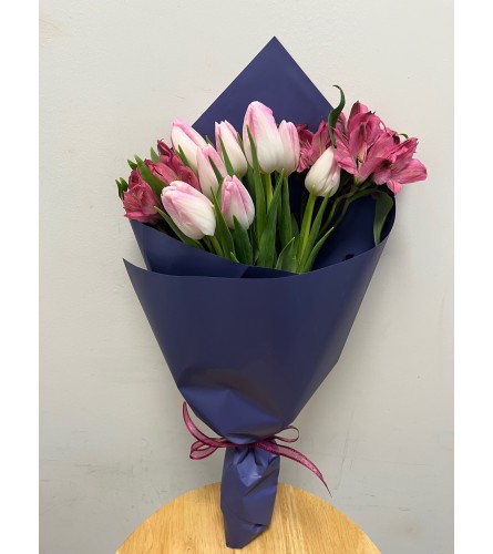 Tulips Mini Bouquet. An arrangement by Spring Garden Flowers.