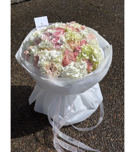 Premium Blush Garden Bouquet. An arrangement by Li Flowers.