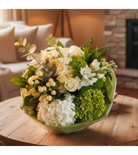 White and Green Bouquet. An arrangement by Grace Floral Design Barrie.