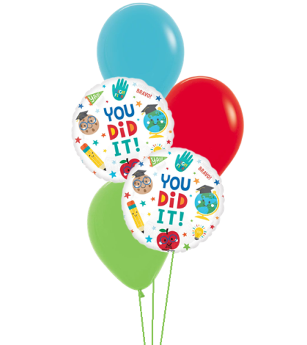 Grad Fun You Did It Classic Balloon Bouquet. An arrangement by Balloon Bouquets Plus.