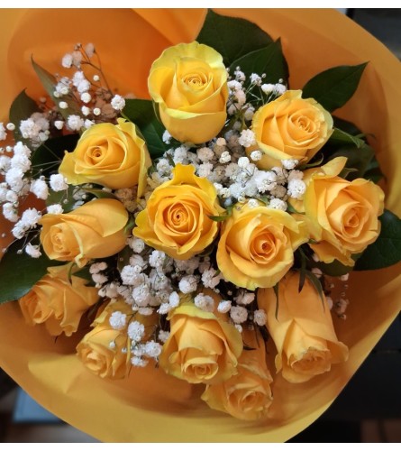 Dozen Yellow Rose Bouquet. An arrangement by Grace Floral Design Barrie.