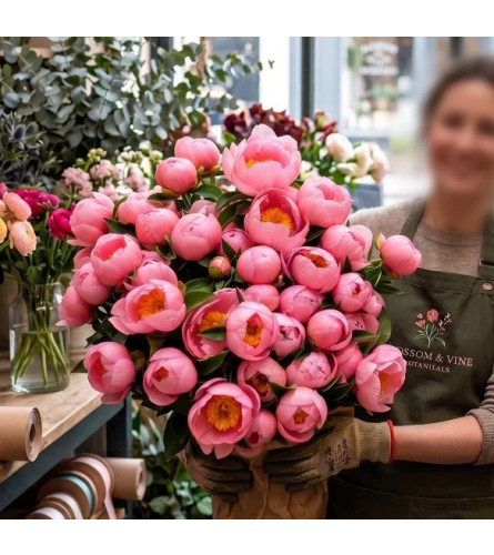 Pink Peony Embrace. An arrangement by Sophie's Flowers.