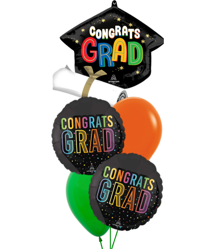 Bright Cosmic Future Congrats Grad Cheerful Balloon Bouquet. An arrangement by Balloon Bouquets Plus.