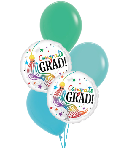 Grad Playful Wiggles Classic Balloon Bouquet. An arrangement by Balloon Bouquets Plus.