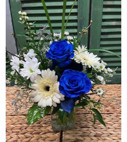 Mom's Tranquil Blue Harmony. An arrangement by Forest Florist.