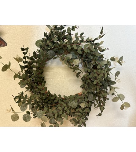 Eucalyptus wreath. An arrangement by Consider the Lilies.
