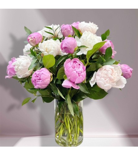 Blushing Luxury Peony Arrangement. An arrangement by Elegant Florist.