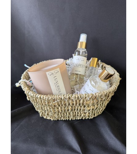 The Pampered Mom Basket. An arrangement by Evergreen and Lily Floral Studio and Gifts.