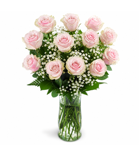 Classic Pink Mondial Roses - Deluxe. An arrangement by Floratechnics.