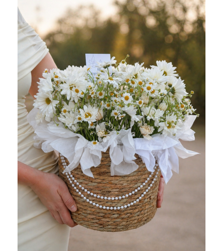 Luxury Daisy Garden Basket. An arrangement by Li Flowers.