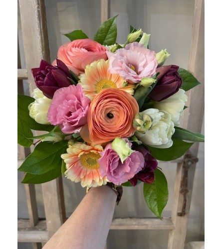 Peach Blossom Harmony. An arrangement by Edna Miller Flowers and Gifts Inc..