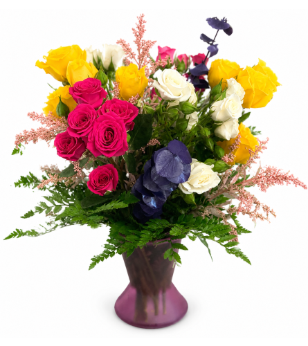 Confetti Garden Vase. An arrangement by Anderson Flowers.