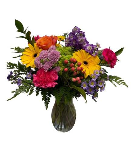 Vikki's Be Happy Bouquet. An arrangement by Flower Buds Florist PEI.