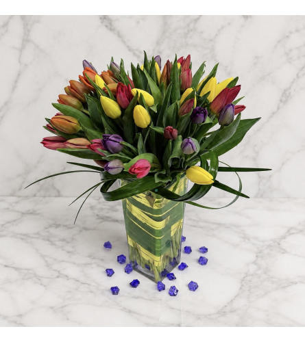 Tulips Glamour. An arrangement by Brickell Glamour Flowers.