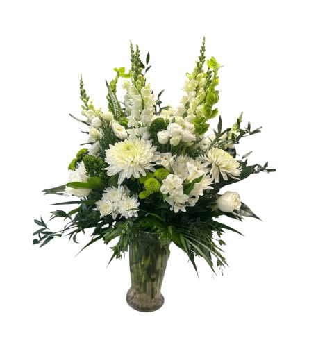 Simply whites. An arrangement by DMP Flowers and Gifts.