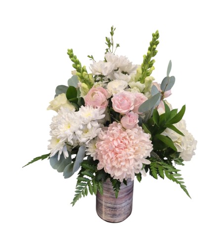 Blush clouds. An arrangement by DMP Flowers and Gifts.