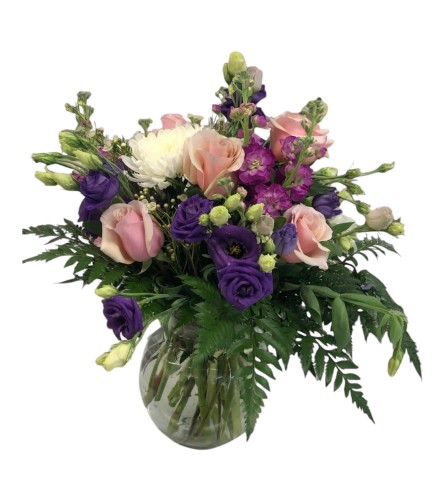 Purple skies. An arrangement by DMP Flowers and Gifts.