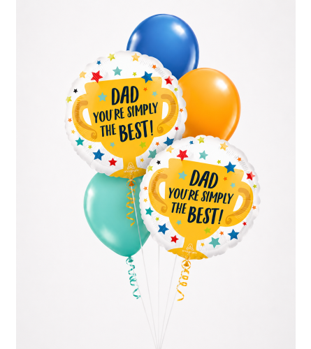 Simply the Best Dad Classic Balloon Bouquet. An arrangement by Balloon Bouquets Plus.