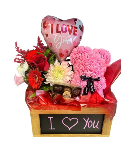 Love box. An arrangement by DMP Flowers and Gifts.