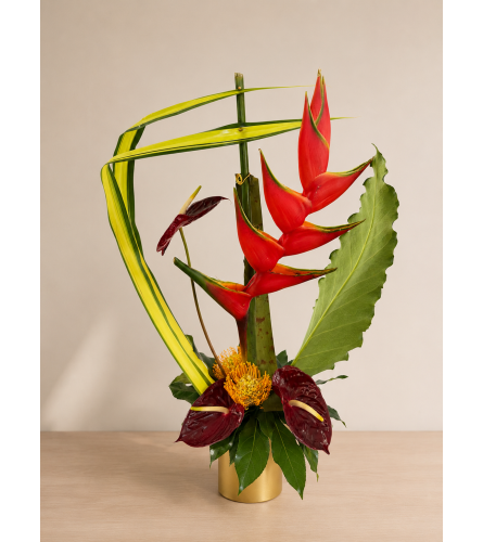 Contemporary Tropical Splash. An arrangement by Doral Flower District and Design.
