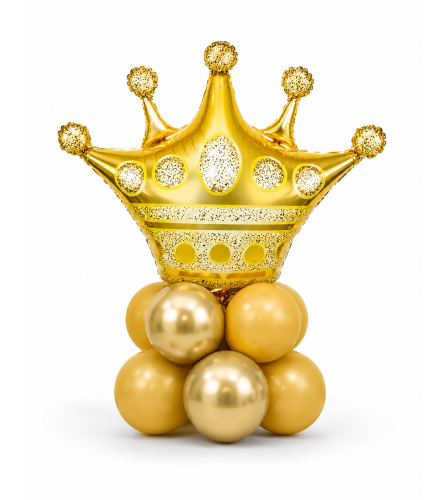 Golden Crown Balloon Super Table Topper. An arrangement by Balloon Bouquets Plus.