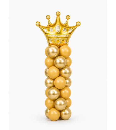 Golden Crown 6' Party Balloon Column. An arrangement by Balloon Bouquets Plus.