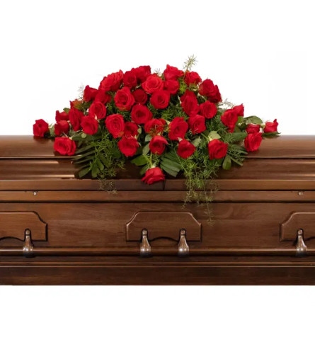 Timeless Love Casket Spray - Deluxe. An arrangement by Anne Marie Rose Floral Design.