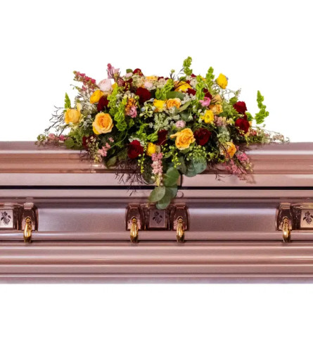 Garden Of Memories Casket Spray - Deluxe. An arrangement by Anne Marie Rose Floral Design.