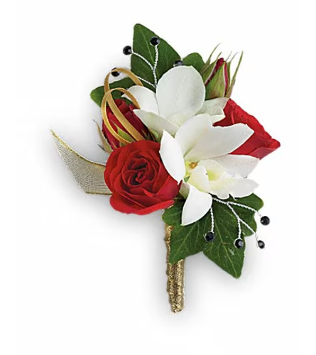 Star Studded Boutonniere. An arrangement by Ada's Flowers.