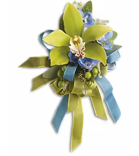 Big Night Orchid Corsage. An arrangement by April Showers Floral Designs.