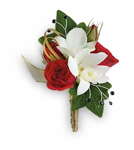 Star Studded Boutonniere. An arrangement by Very's Flowers.