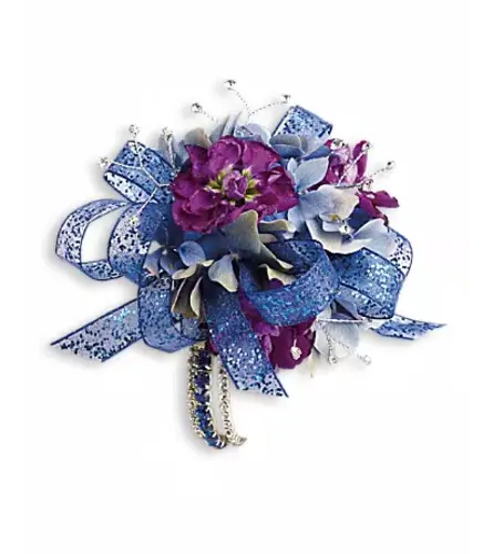 Feel The Beat Corsage. An arrangement by Fendley Florists.