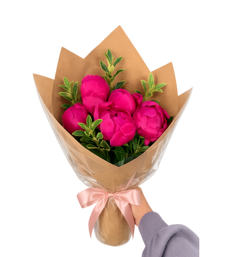 Raspberry Peony Bouquet - Deluxe. An arrangement by Anderson Flowers.
