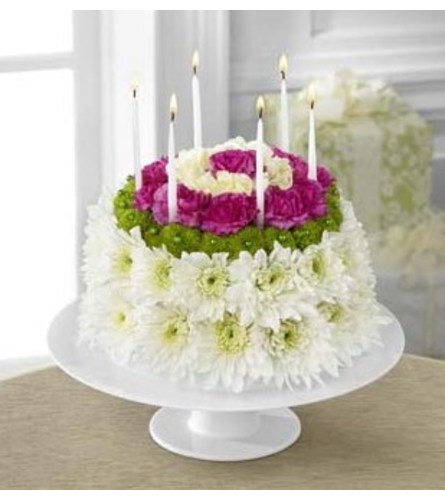 Wonderful Wishes Floral Cake. An arrangement by Fendley Florists.